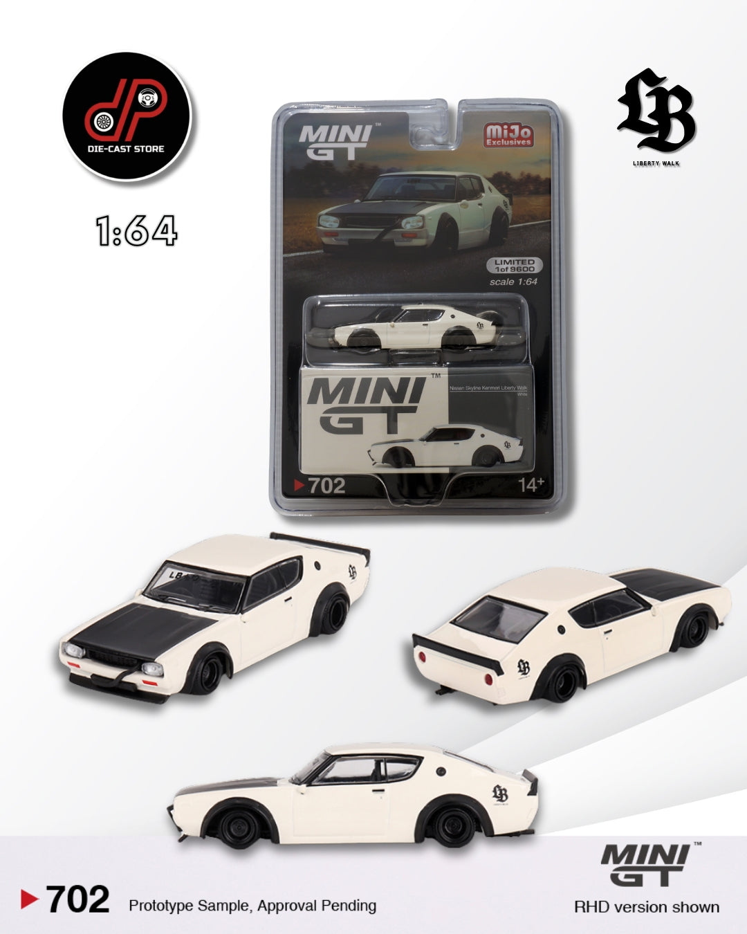 MGT00702 Nissan Skyline Kenmeri Liberty Walk White