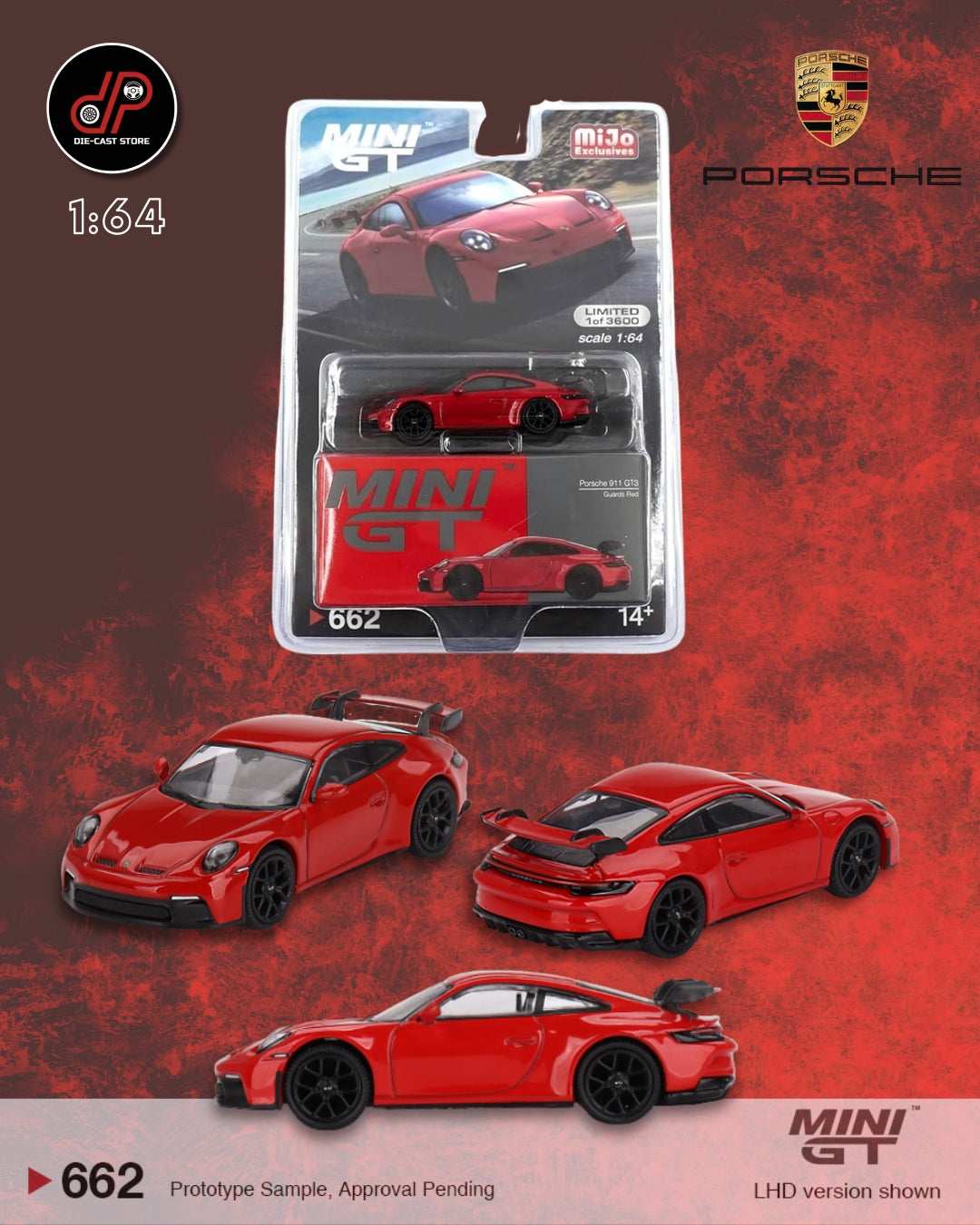 MGT00662 Porsche 911 GT3 Guards Red | Shopee Philippines MINI GT