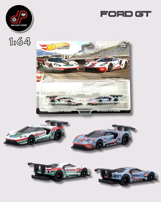 Hot Wheels Premium - Duo Pack - 16 Ford Gt Race & '16 Ford Gt Race
