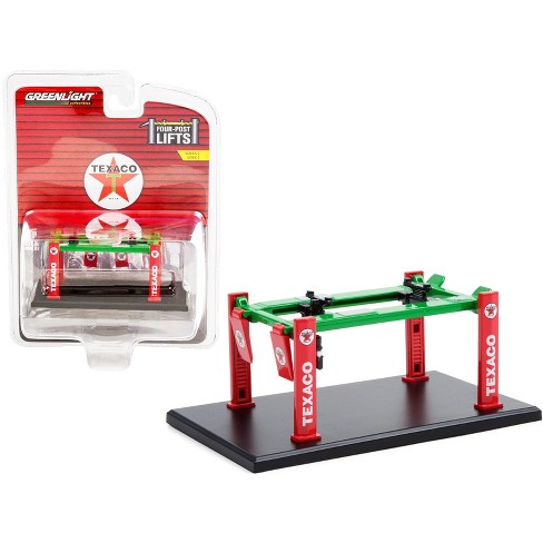 Adjustable Four-Post Lift "Texaco" Red and Green "Four-Post Lifts" Series 2 1/64 GreenLight