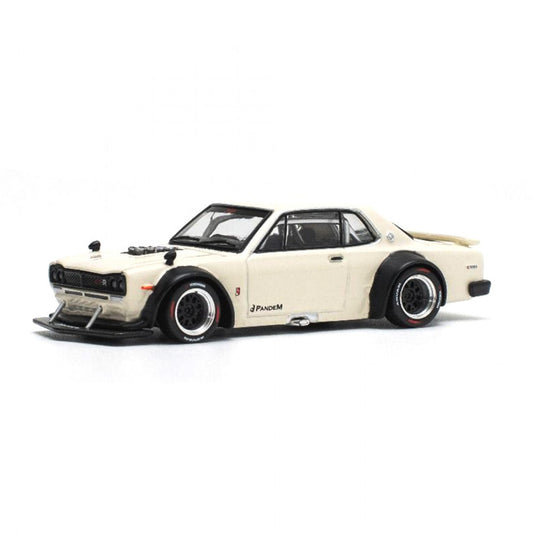 POPRACE 1/64 NISSAN SKYLINE GT-R V8 DRIFT WHITE DIECAST SCALE MODEL CAR