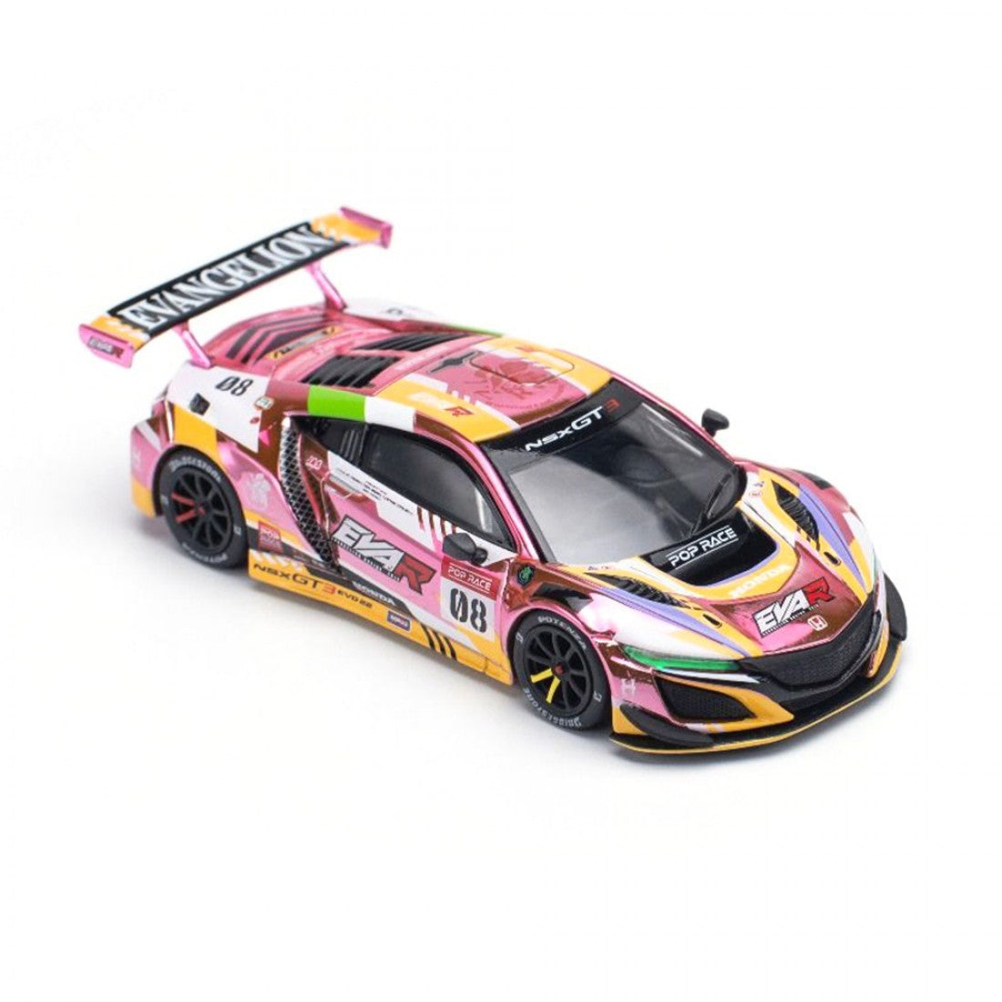 POP RACE 1/64 HONDA NSX GT3 EVO22 EVA RT PRODUCTION MODEL CUSTOM TYPE-08 DIECAST SCALE MODEL CAR