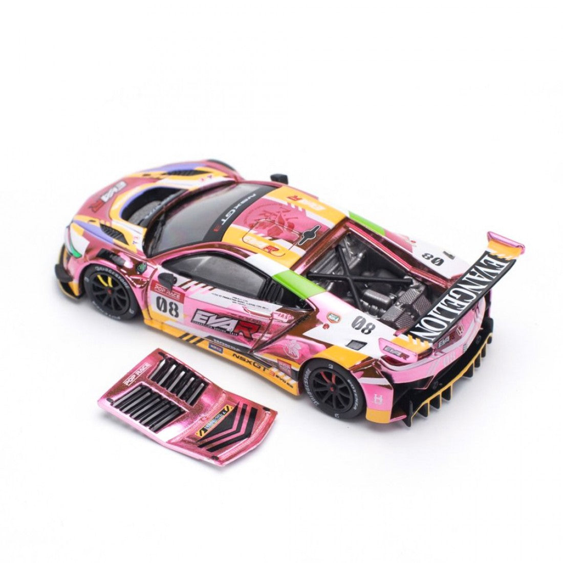 POP RACE 1/64 HONDA NSX GT3 EVO22 EVA RT PRODUCTION MODEL CUSTOM TYPE-08 DIECAST SCALE MODEL CAR