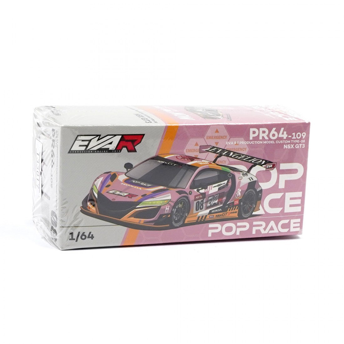 POP RACE 1/64 HONDA NSX GT3 EVO22 EVA RT PRODUCTION MODEL CUSTOM TYPE-08 DIECAST SCALE MODEL CAR