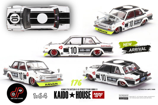 KHMG176 DATSUN 510 STREET TEAM XMM V1 WHITE/GREEN