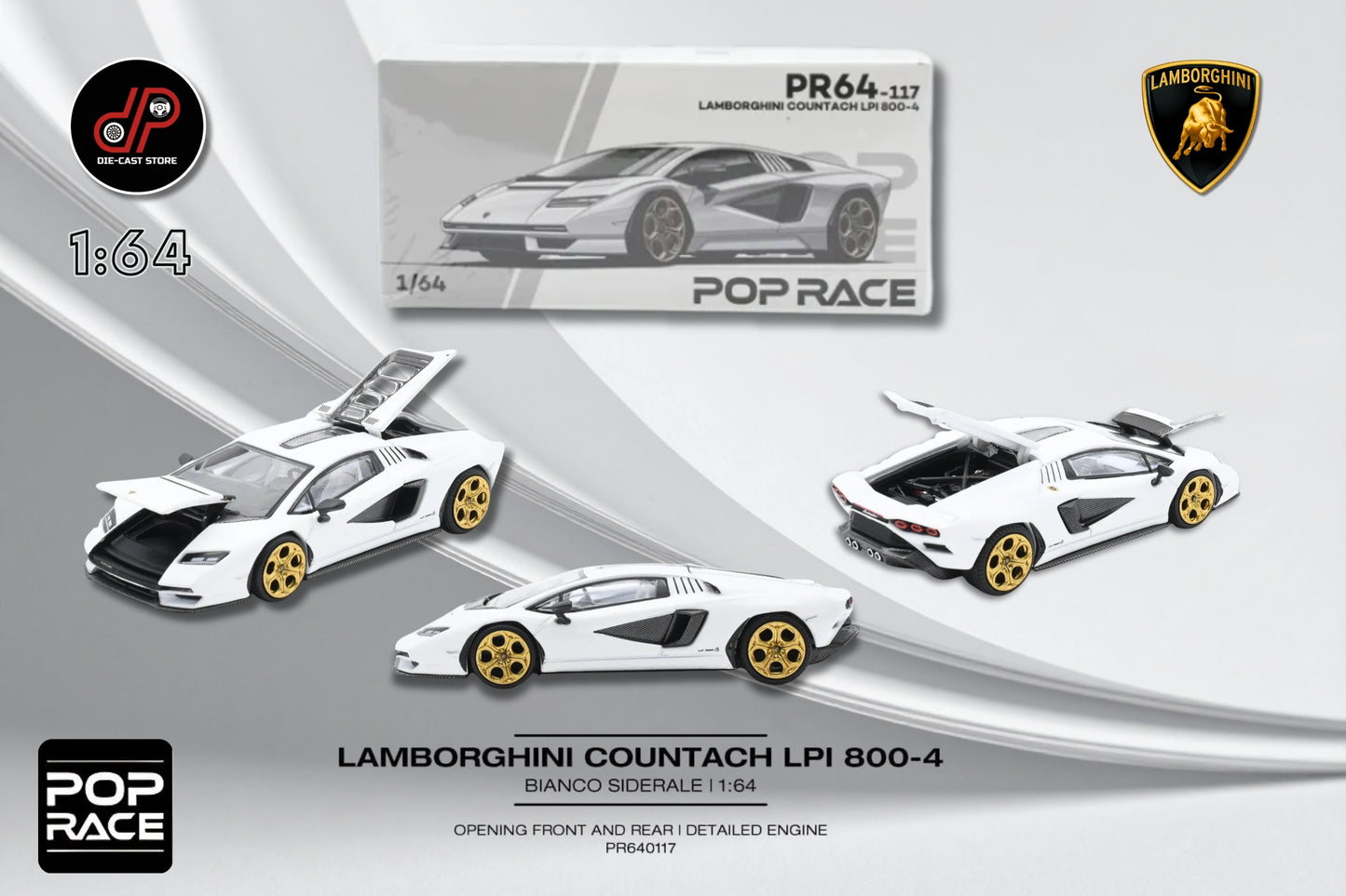 POP RACE Lamborghini Countach LPI 800-4 blanco