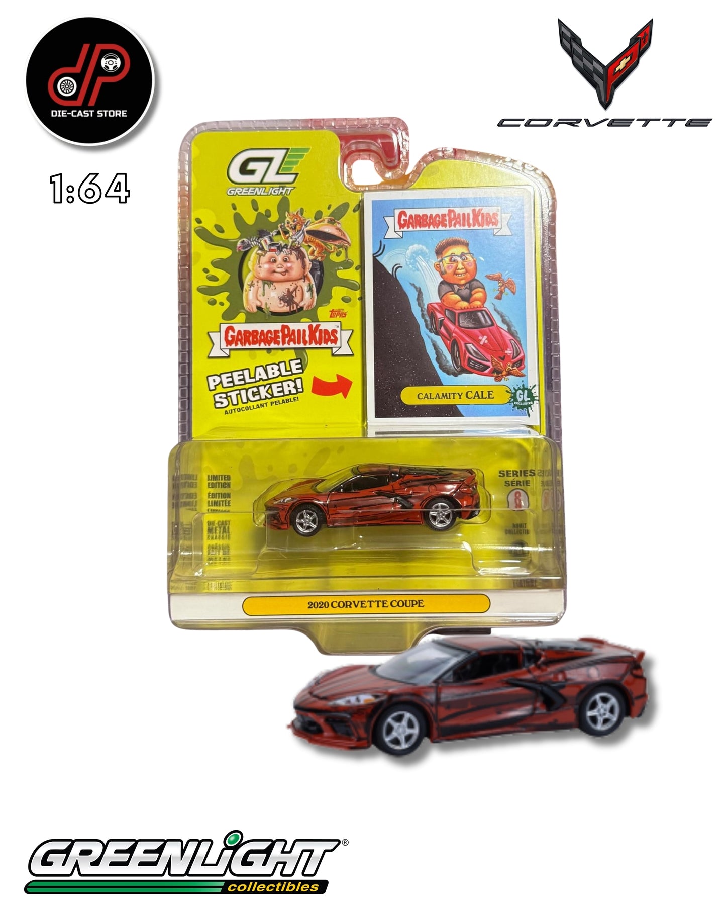 GREENLIGHT GPK SERIES 8 2020 CORVETTE COUPE RED/CALAMITY CALE