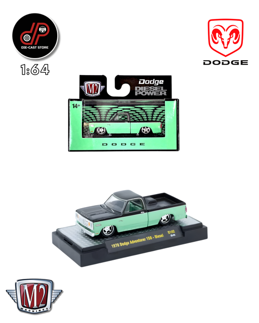 M2 MACHINES R88 1973 DODGE ADVENTURER D100 NEGRO/VERDE MENTA