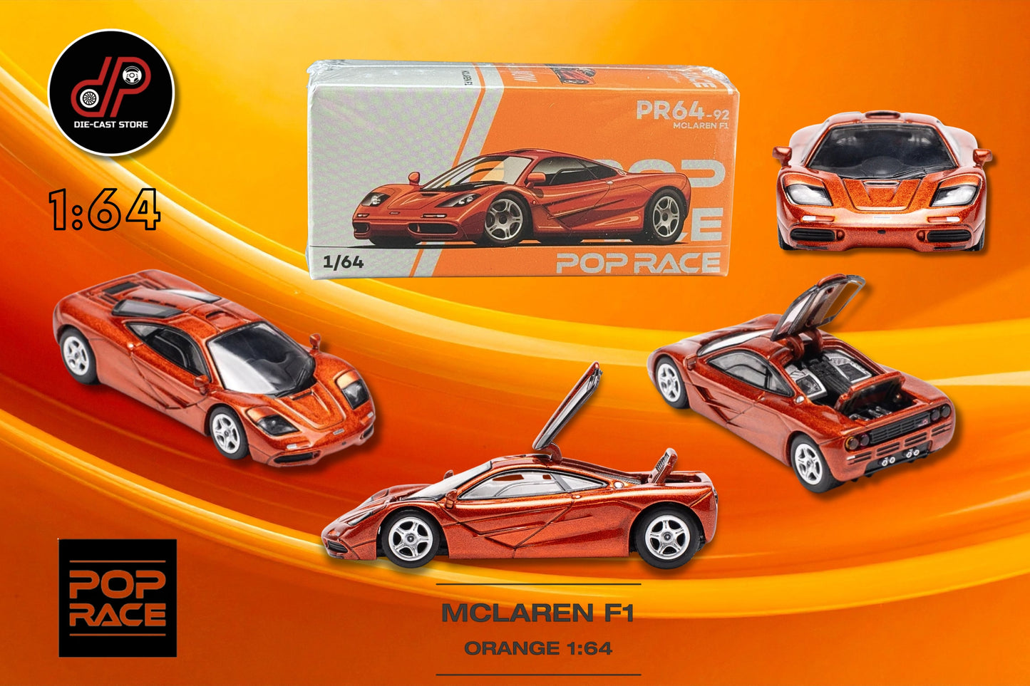 POP RACE 92 McLAREN F1 NARANJA Scale 1:64