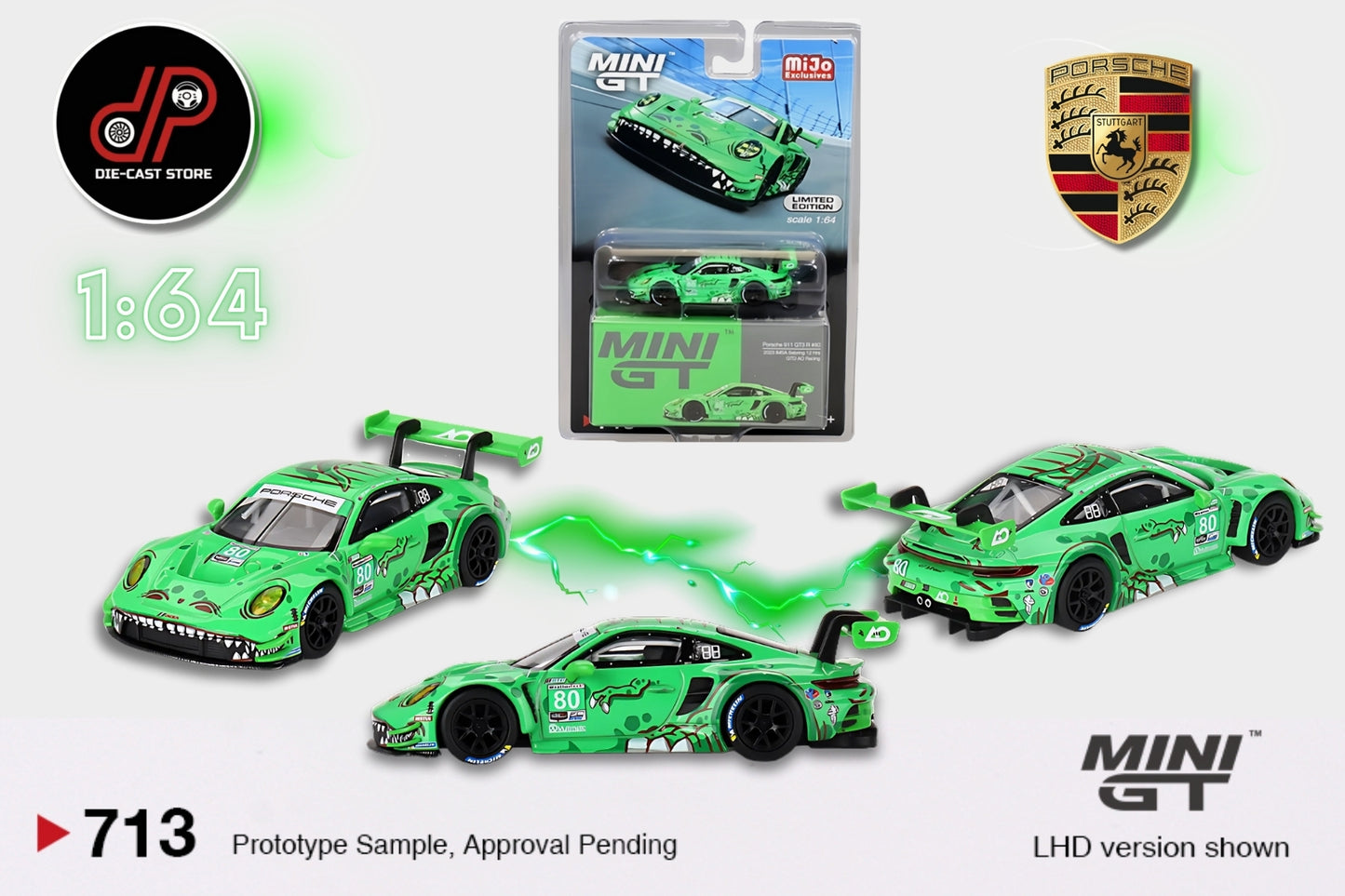 MGT00713 MINI GT Porsche Rexy 911 GT3 R #80 -