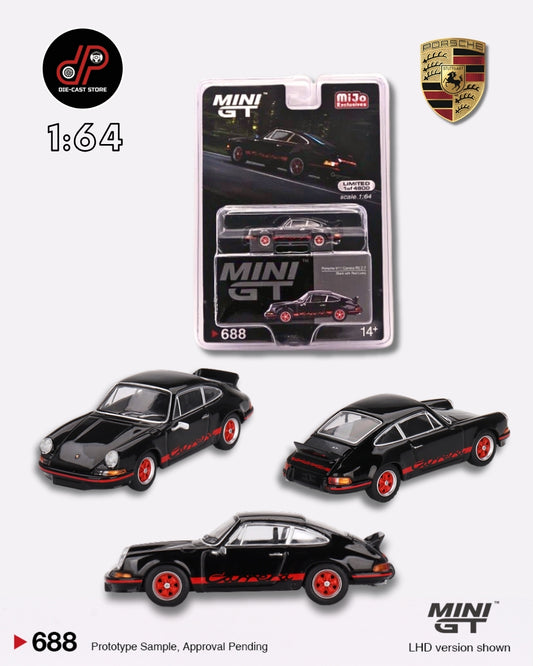 MGT00688 Porsche 911 Carrera RS 2.7 Black with Red Livery