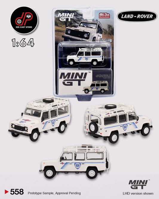 MGT00558 Land Rover Defender 110 1991 Safari Rally Martini Racing MINI GT