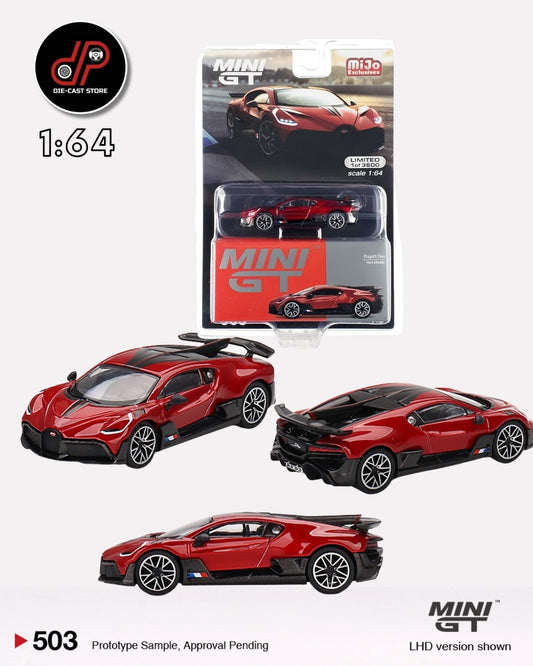 MGT00503 - RED METALLIC - BUGATTI DIVO - USA EXCLUSIVE MINI GT