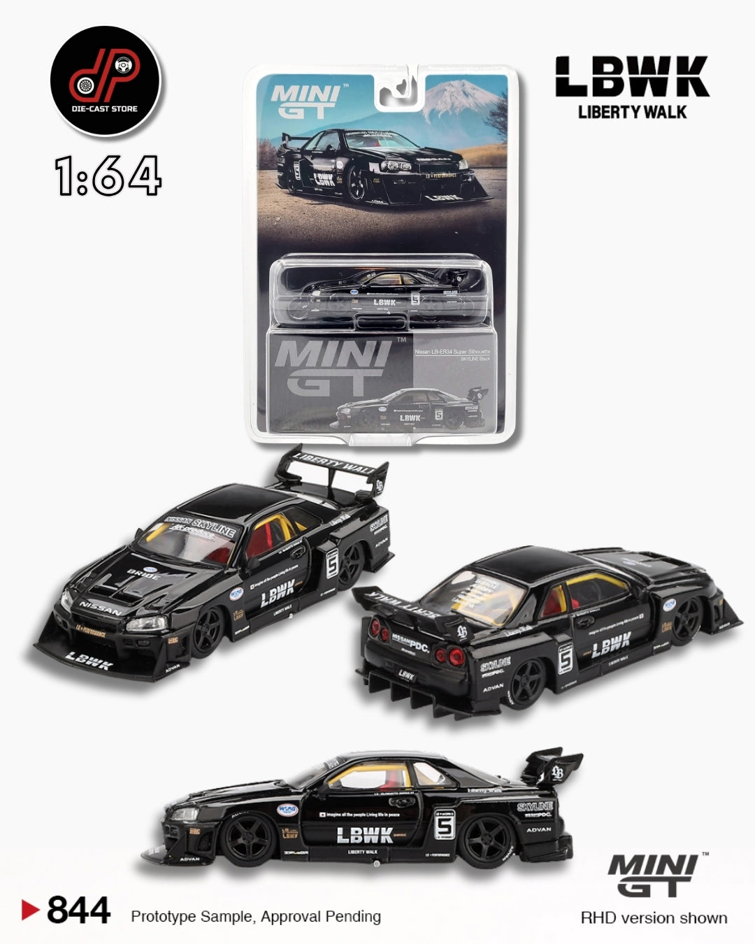 MGT00844 NISSAN LB-ER34 SUPER SILHOUETTE SKYLINE BLACK