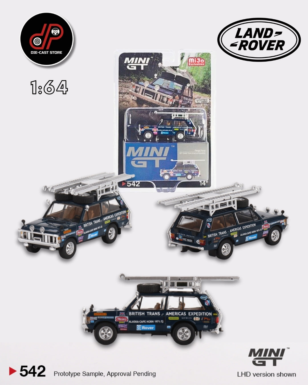 MGT00542 Range Rover 1971 British Trans-Americas Expedition MINI GT