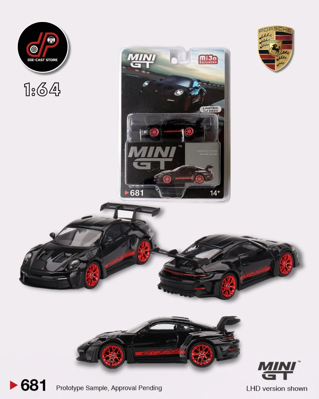 MGT00681 Porsche 911 (992) GT3 RS Black with Pyro Red