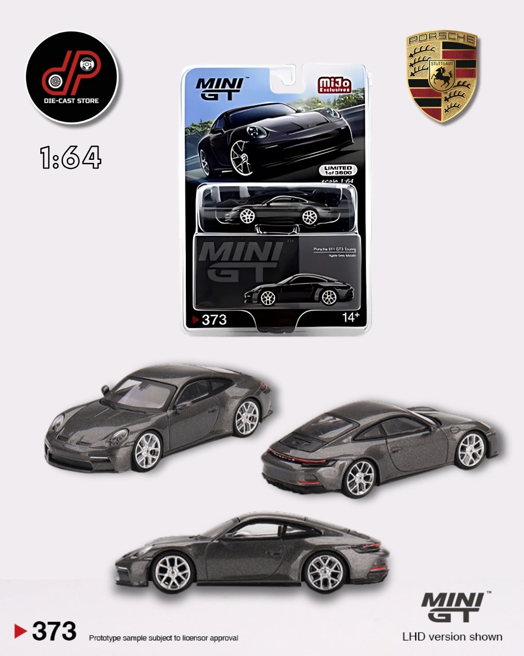 MGT00373 Porsche 911 (992) GT3 Touring Agate Grey MINI GT