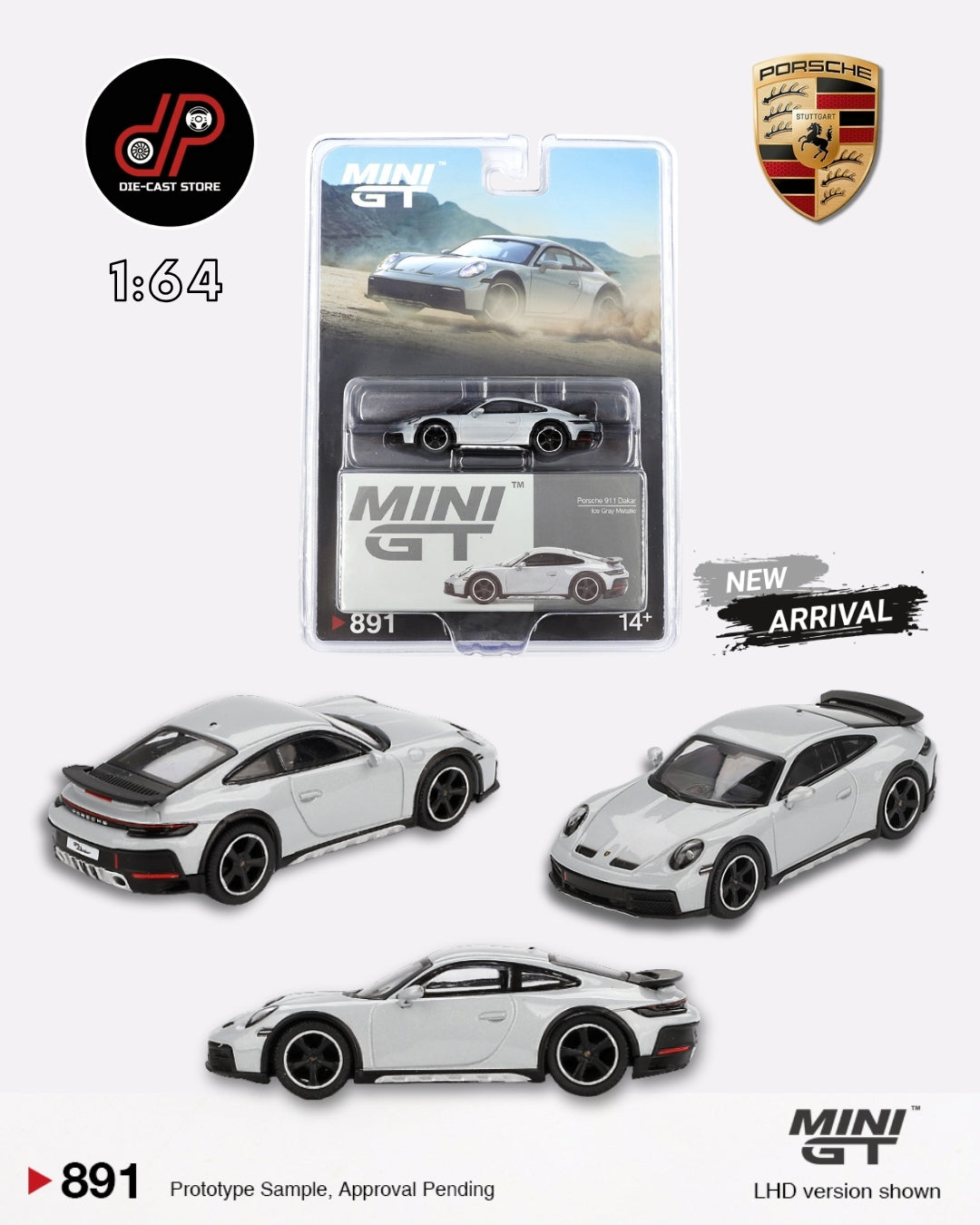 MGT00891 PORSCHE 911 DAKAR ICE GRAY METALLIC