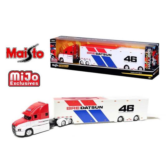 Maisto Mack Anthem White BRE Datsun #46 Custom Haulers MAISTO