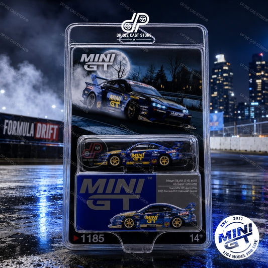 *MGT01185 Nissan LB-Super Silhouette S15 SILVIA #555 Liberty Walk 2025 Formula Drift Halloween Special – Chrome Blue