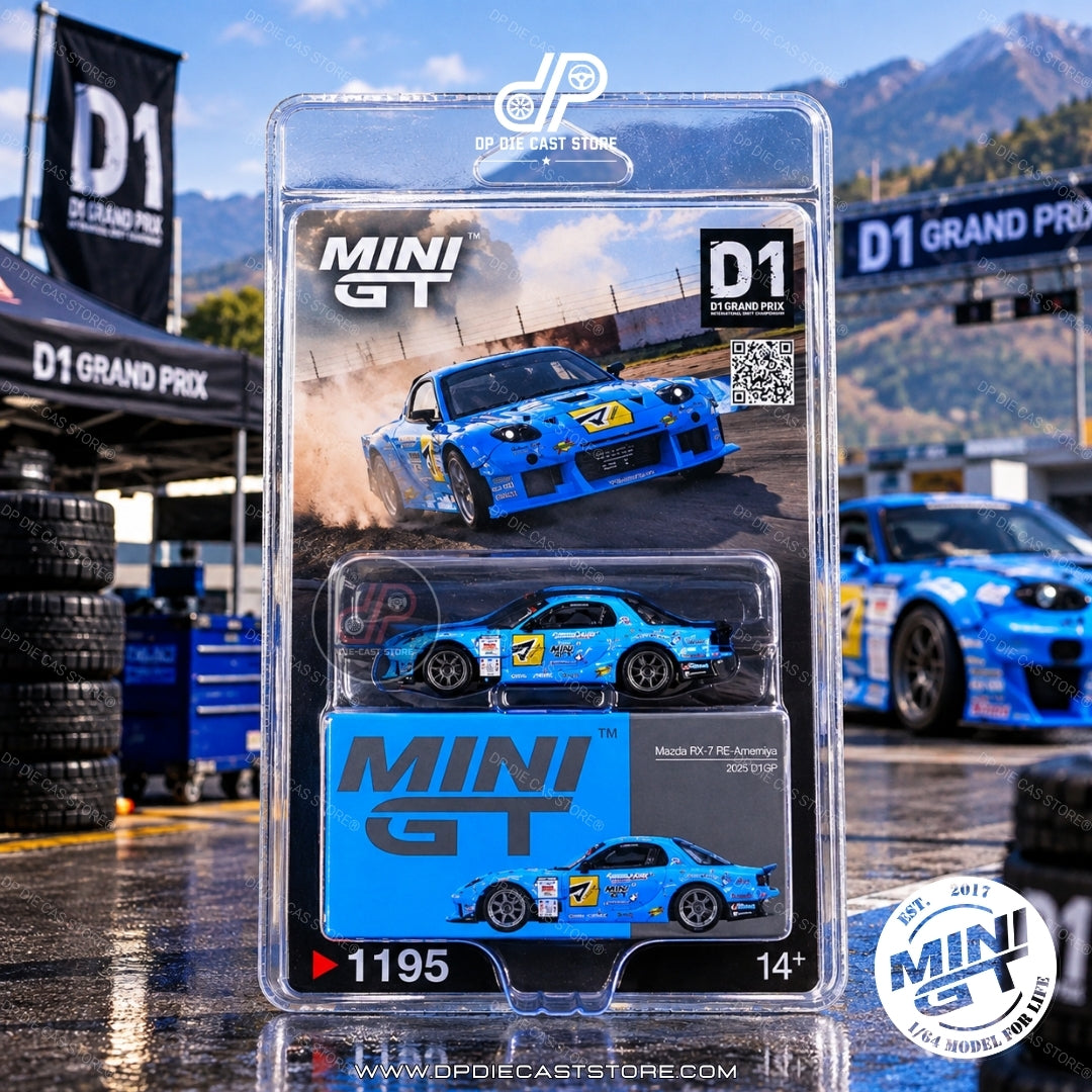 *MGT01195 1:64 Mazda RX-7 RE-Amemiya 2025 D1GP Blue