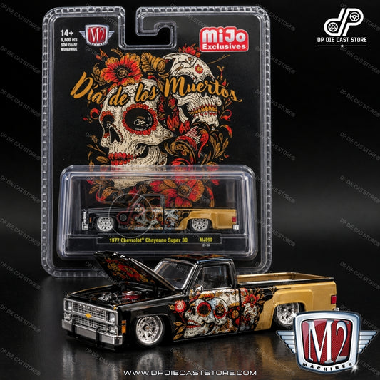 M2 1:64 “Día de los Muertos” 2025 Chevrolet Cheyenne Super 30 1977 Máquinas