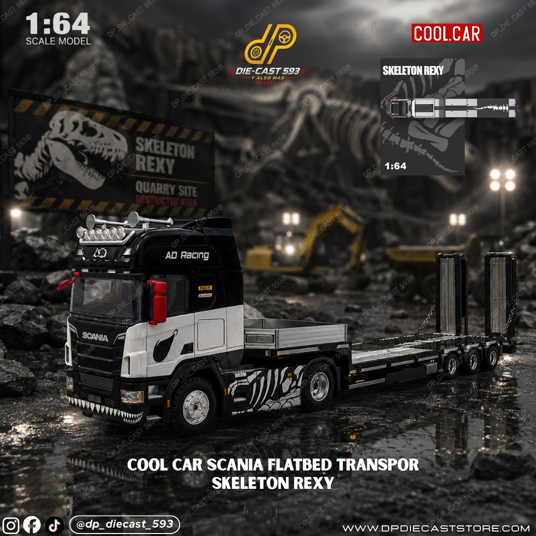 *COOL CAR SCANIA FLATBED TRANSPORT SKELETON REXY