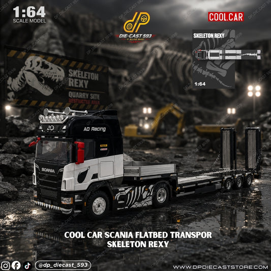 *COOL CAR SCANIA FLATBED TRANSPORT SKELETON REXY
