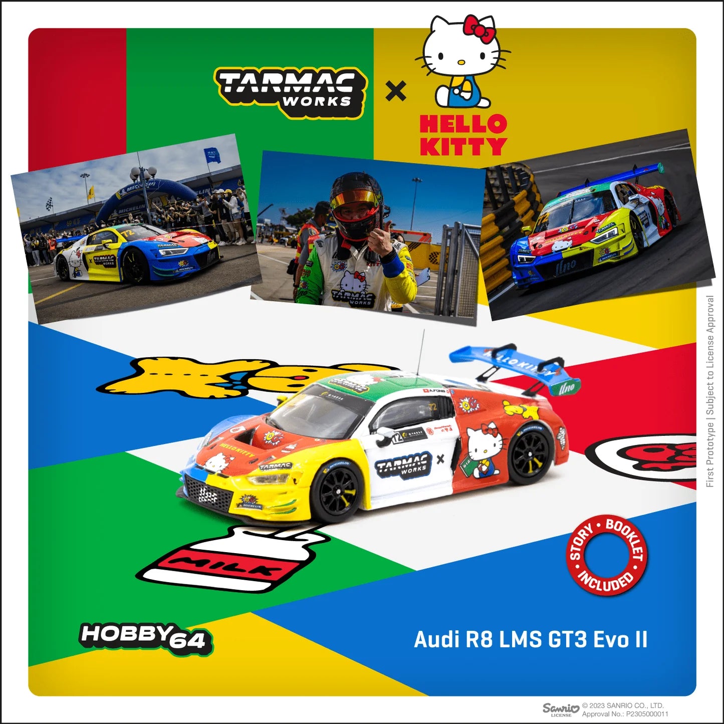 Tarmac T43-027-22MGP72 Audi R8 Lms GT3 Evo II " Hello Kitty TARMAC