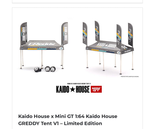 Kaido House x Mini GT 1:64 Kaido House GREDDY Tent V1 - Limited Edition