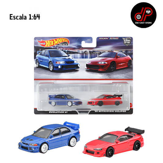Hot Wheels Premium - Duo Pack - Mitsubishi Lancer Evolution y 1995 Eclipse