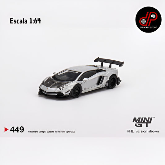 MGT00449 LB Works Lamborghini Aventador Limited Edition Matt Silver MINI GT
