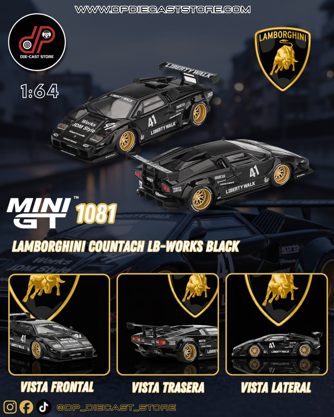 MGT01081 LAMBORGHINI COUNTACH LB-WORKS BLACK