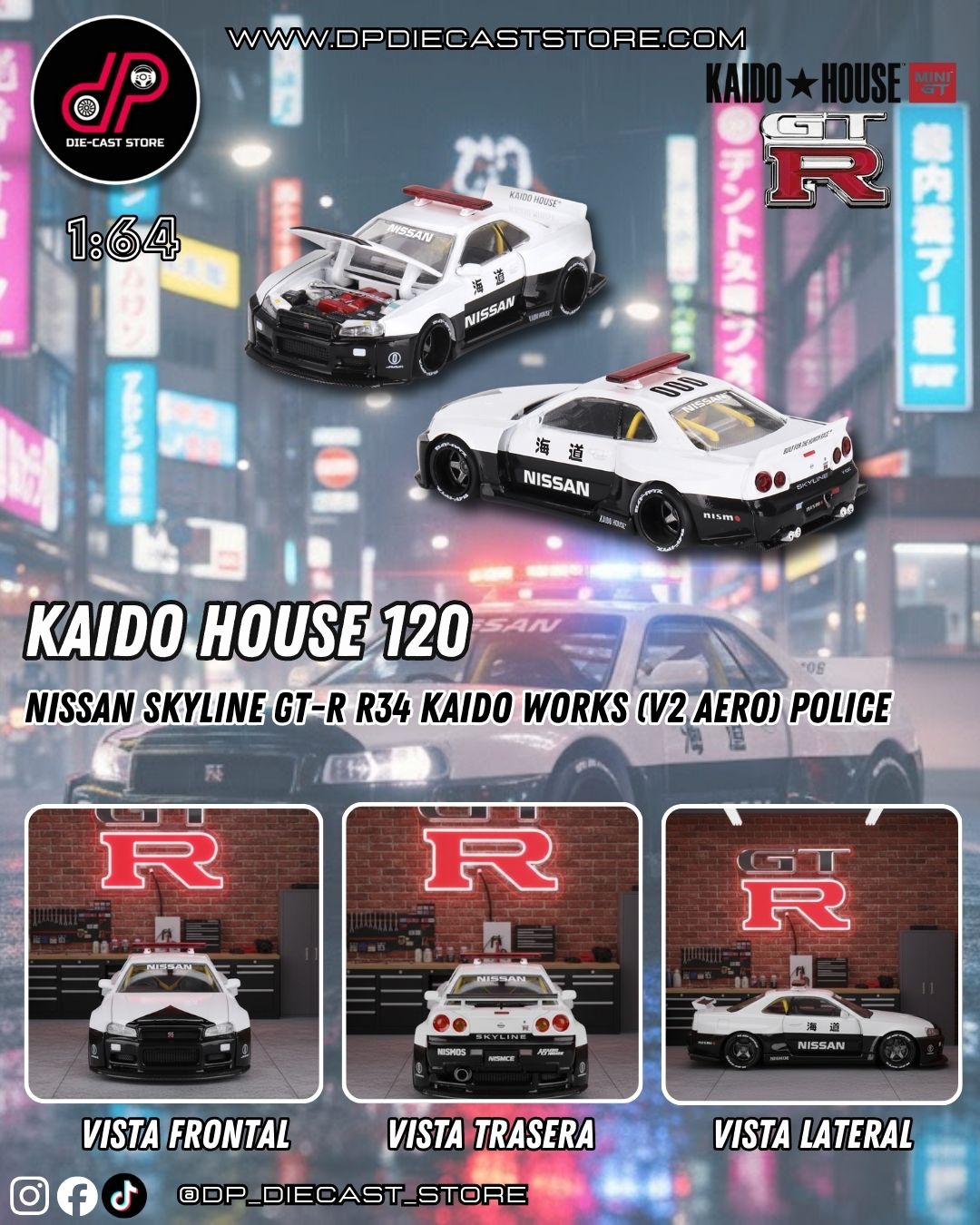 *KHMG120 NISSAN SKYLINE GT-R R34 KAIDO WORKS (V2 AERO) POLICE