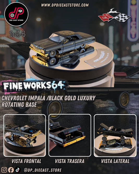 FINE WORKS64 1/64 IMPALA CAR 1 B/BLACK GOLD LIVERY LUXURY VERSION