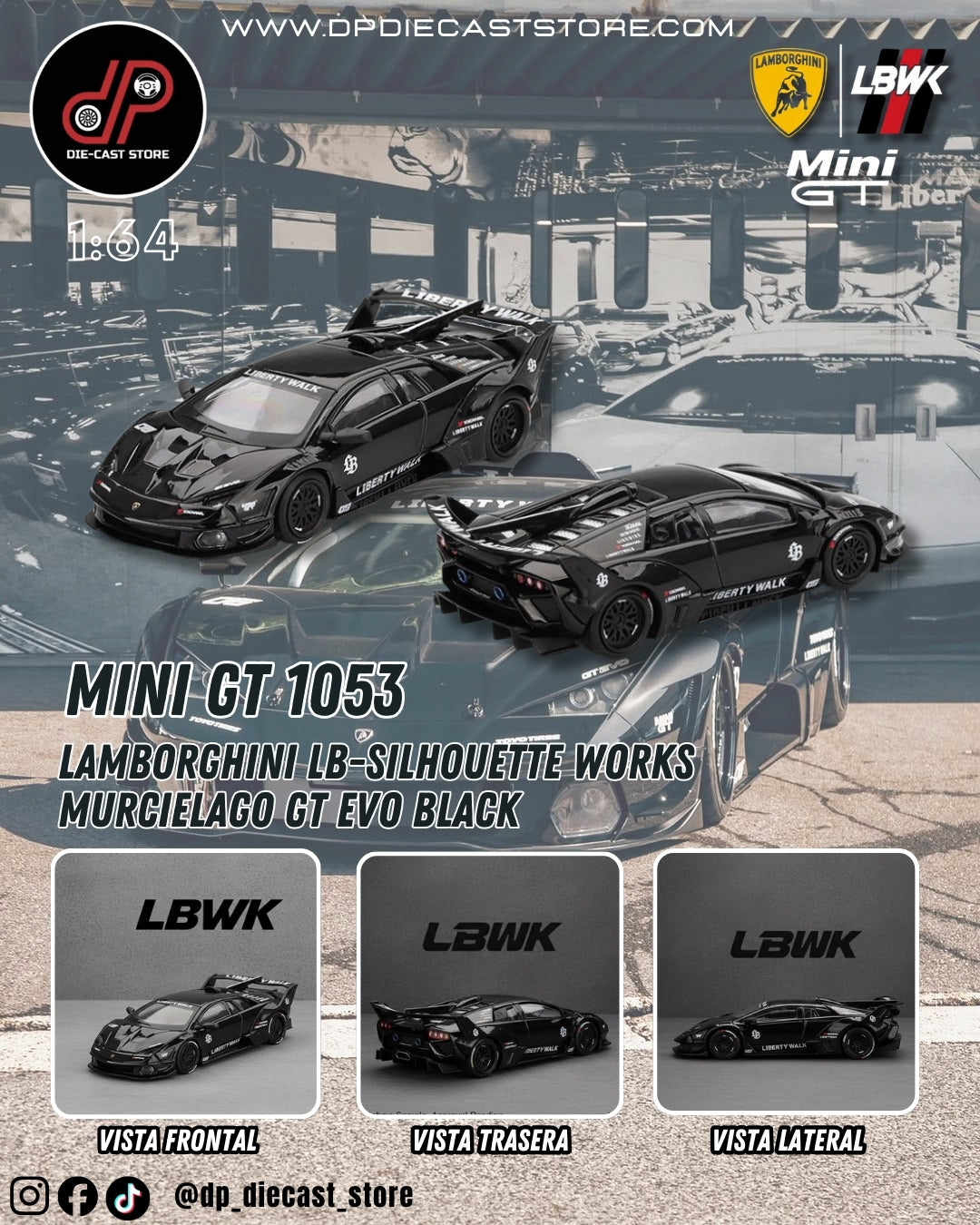 MGT01053 LAMBORGHINI LB-SILHOUETTE WORKS MURCIELAGO GT EVO BLACK