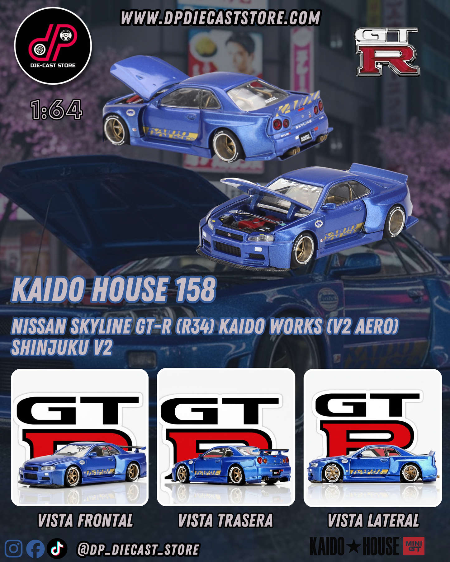 KHMG158 NISSAN SKYLINE GT-R (R34) KAIDO WORKS (V2 AERO) SHINJUKU V2