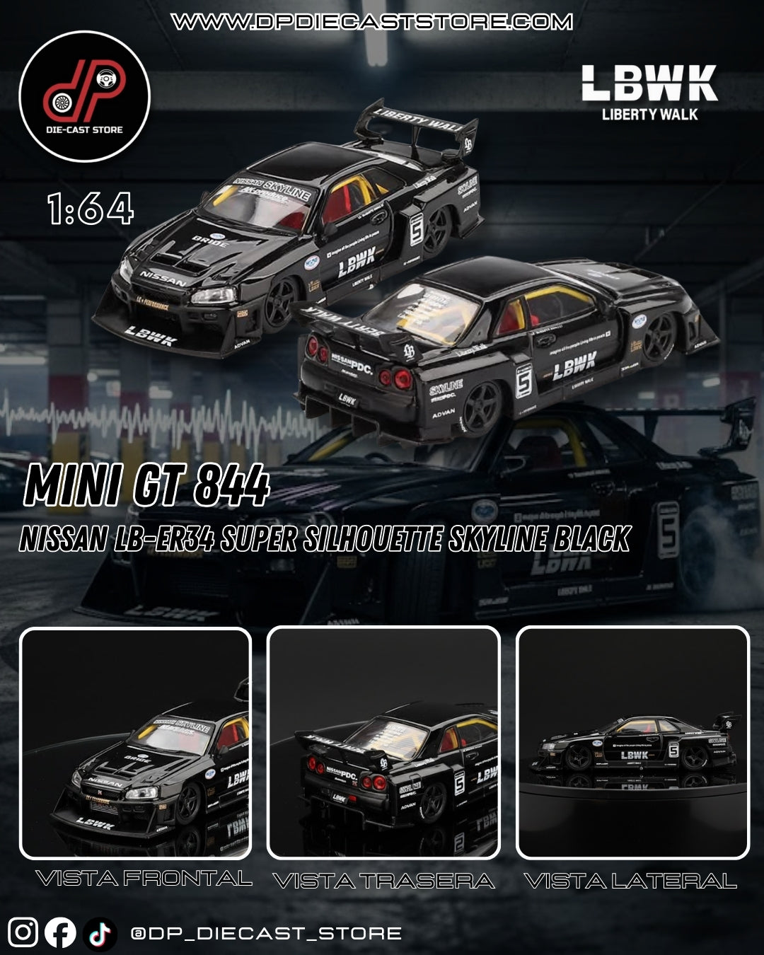 MGT00844 NISSAN LB-ER34 SUPER SILHOUETTE SKYLINE BLACK